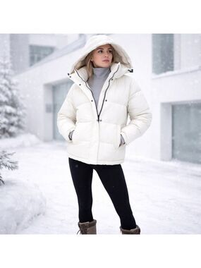 ONLY White Puffer Jacket XS NWT Thinsulate Snowcore Luxe